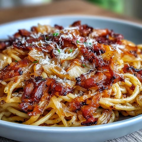 Steaming plate of Cabbage Pasta With Garlic and Parmesan, served with lemon zest and a glass of crisp white wine.