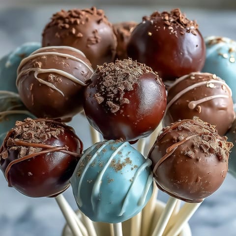 Graduation cake pops in school colors with gold sprinkles, ready to celebrate academic success with festive flair.