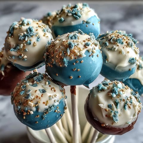 Graduation Cake Pops Gold Sprinkles