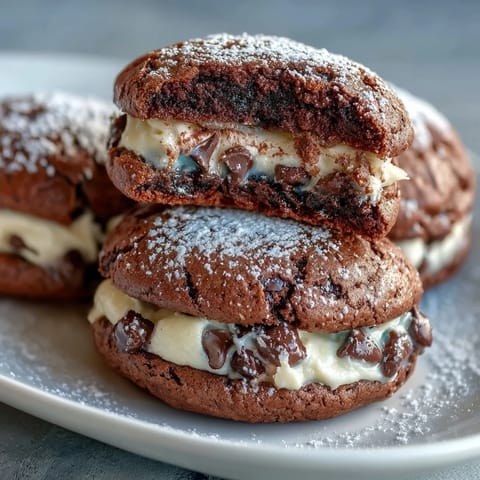 Decadent brownie cookies stuffed with creamy cheesecake filling, baked to gooey perfection and ready to indulge.