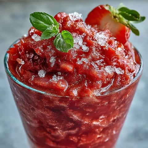Creamy and refreshing strawberry lemonade slushie made with just three ingredients, perfect for hot summer days.  