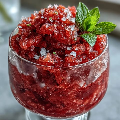 A frosty pink frozen strawberry lemonade slushie in tall glasses with fresh lemon slices and mint garnish.  