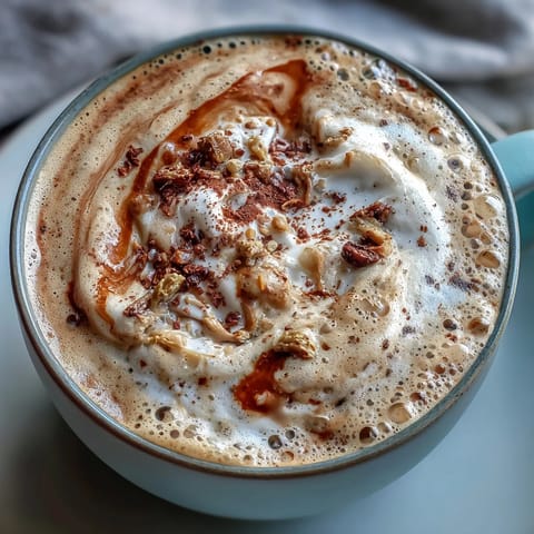Creamy adaptogens latte with ashwagandha and reishi for a calming morning boost.