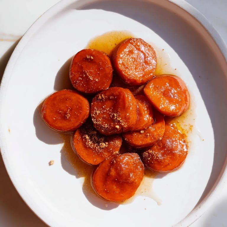 Homemade candied yams, perfect for a holiday feast, garnished with optional crunchy pecans and marshmallows.