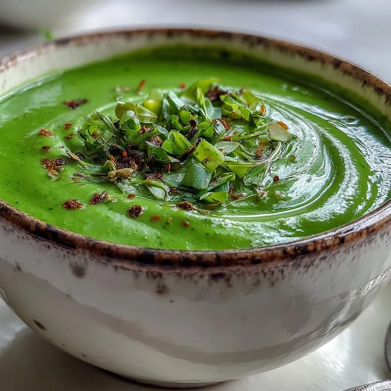Healthy vegan Spinach Coriander Lemongrass Soup blended smooth with coconut milk, simmering in a pot for a fragrant, easy weeknight dinner.