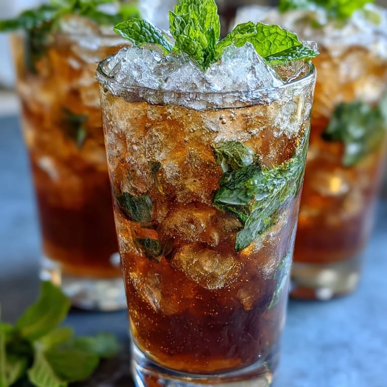 Cool Kentucky Derby Mint Julep Mocktail with fresh mint sprigs and ice, ideal for summer celebrations and Derby parties.