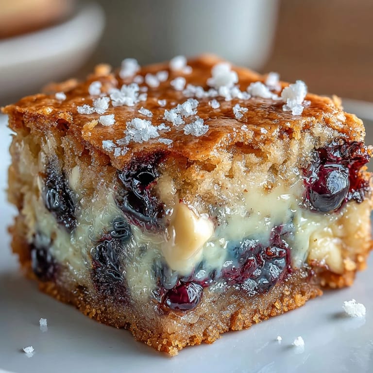 Easy lemon blueberry blondies with white chocolate chunks, offering bright citrus flavor and a soft, buttery texture.