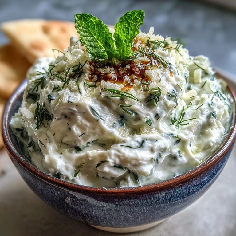 Tangy Icelandic skyr tzatziki with cucumber and garlic, a delicious protein-rich dip.