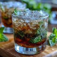 Refreshing Kentucky Derby Mint Julep Mocktail with crushed ice and fresh mint leaves, perfect for non-alcoholic gatherings.